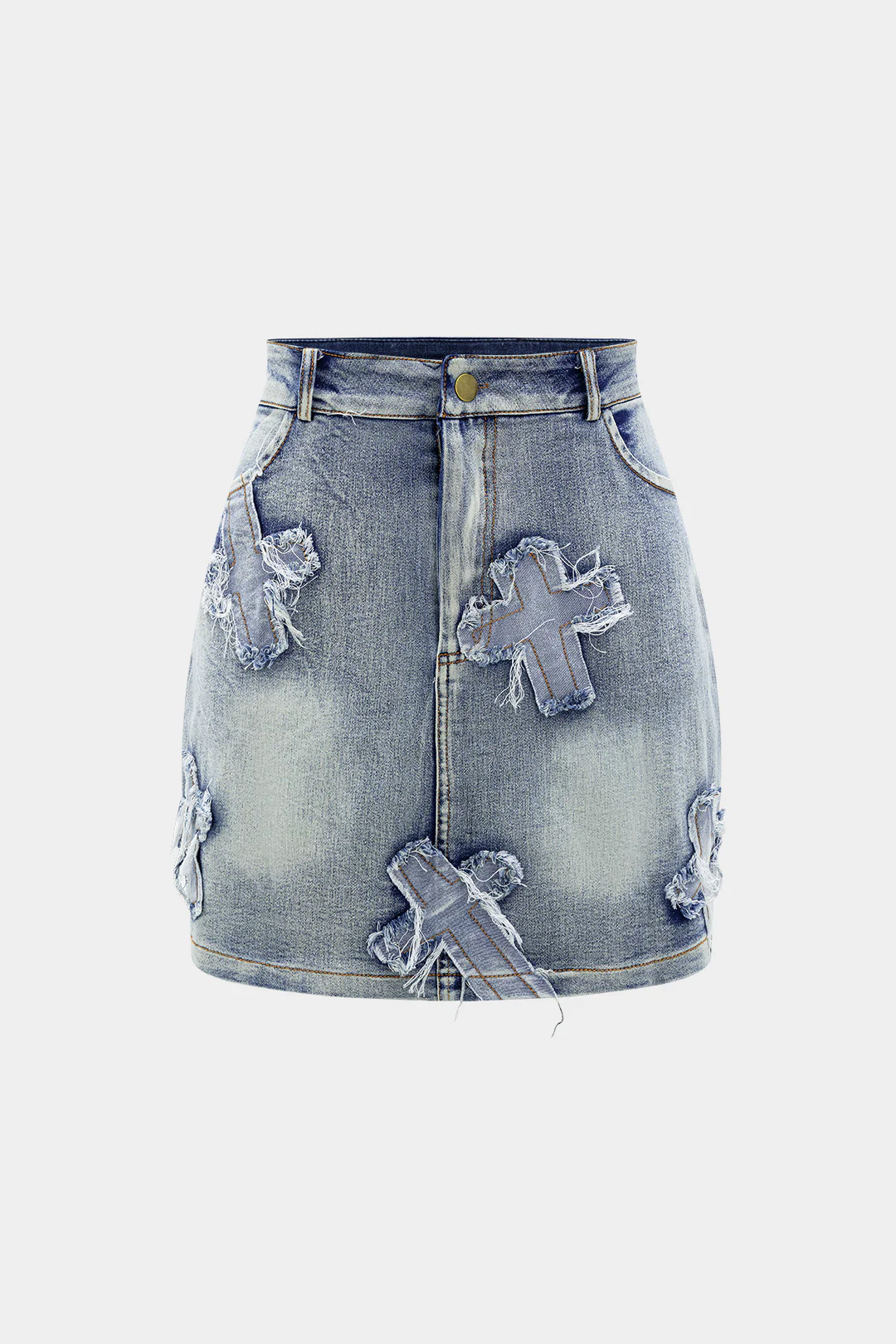 Denim Tie Up Halter And Mini Skirt Set - Image 5