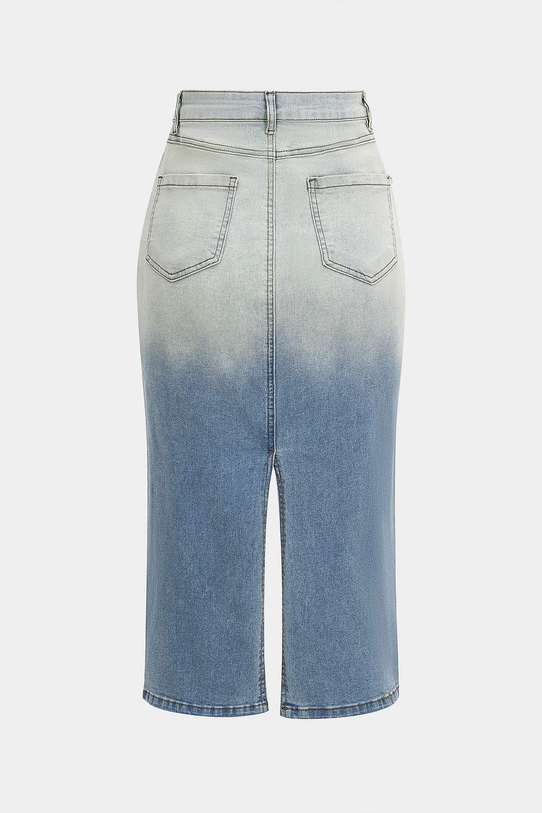 Ruched One Shoulder Asymmetrical Drawstring Top And Denim Washed Button Pocket Slit Skirt Set - Image 5