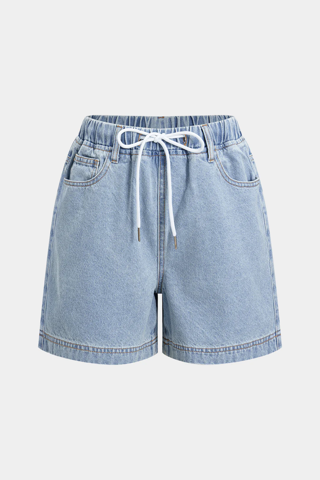 Denim Pocket Tank Top And Drawstring Shorts Set - Image 4