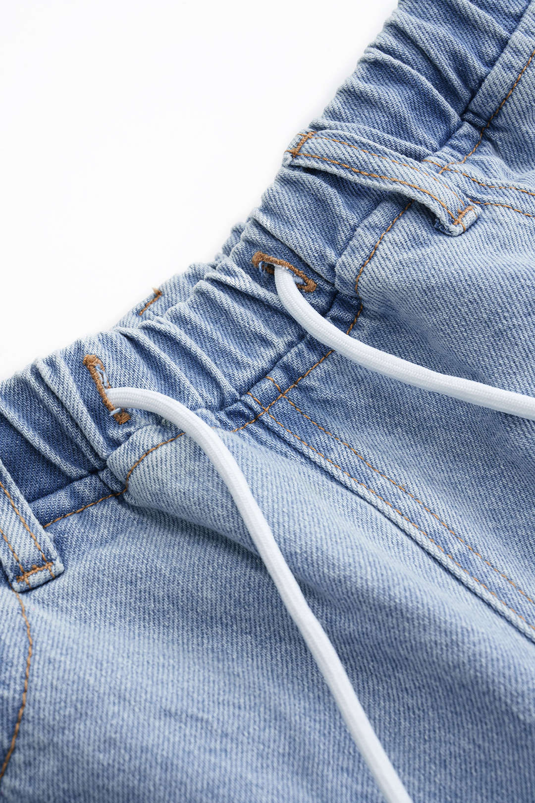Denim Pocket Tank Top And Drawstring Shorts Set - Image 7