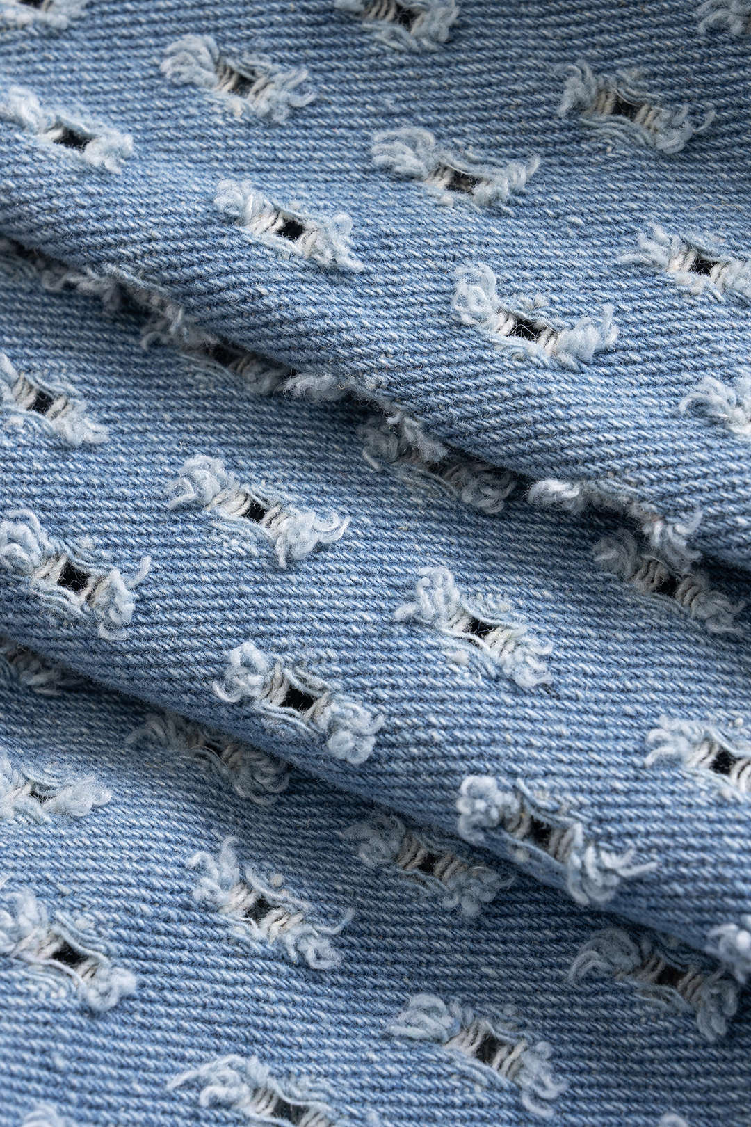 Denim Hollow Out Outerwear And Ripped Shorts Set - Image 4