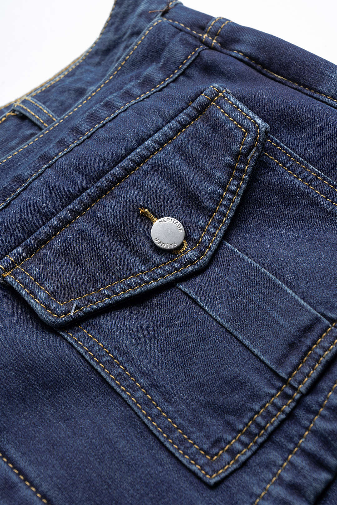 Denim Button Long-Sleeve Top And High Waist Asymmetrical Jeans Set - Image 3