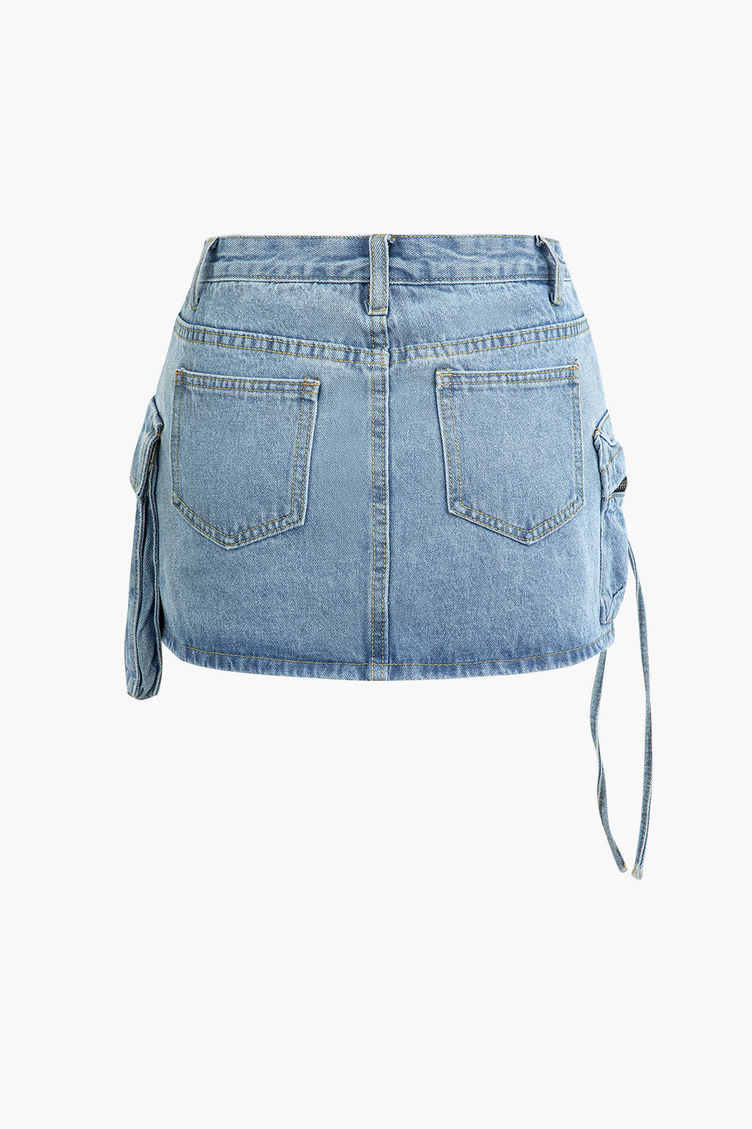 Multi Pocket Denim Mini Cargo Skirt - Image 8