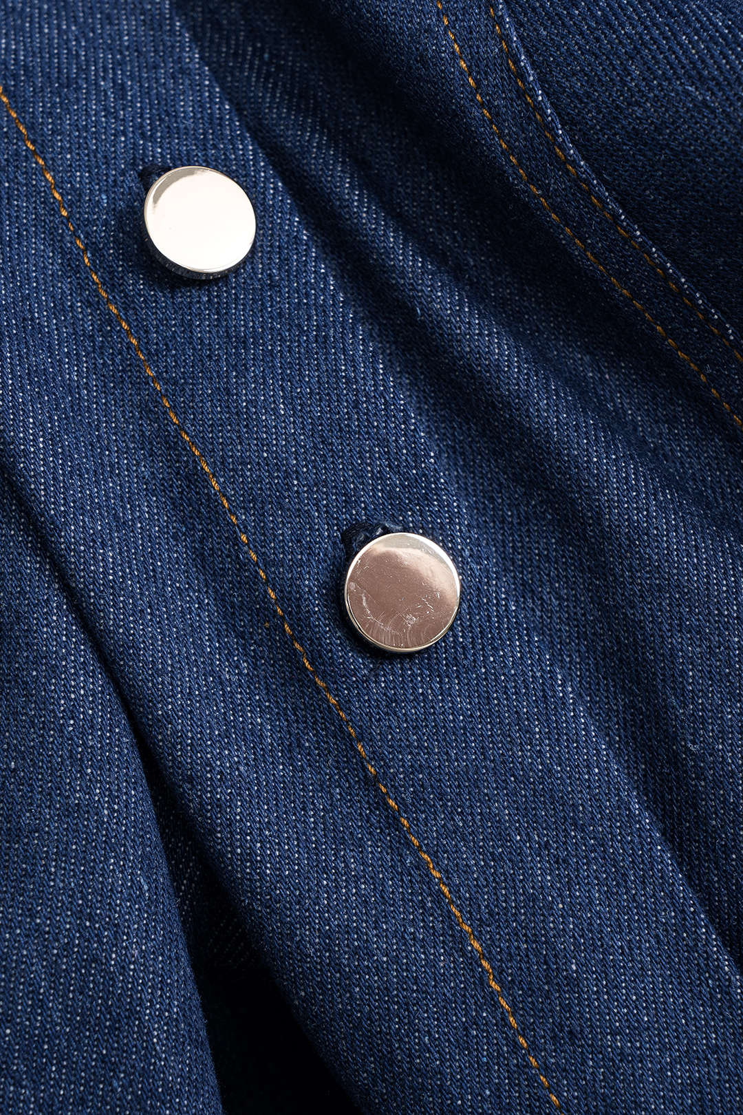 Denim Ruched Button High Waist Skirt - Image 3