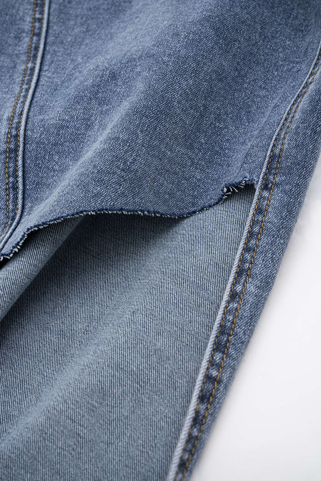 Denim Asymmetry Button Skirt - Image 9