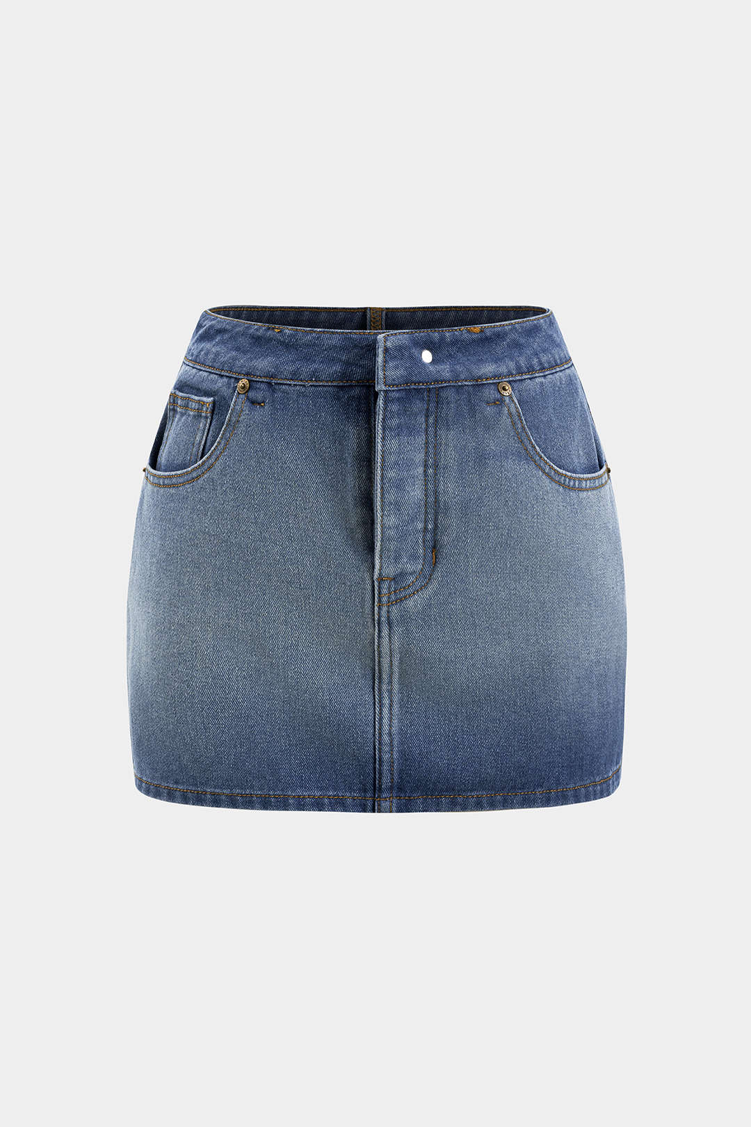 Reversible Denim Pocket Mini Skirt - Image 10
