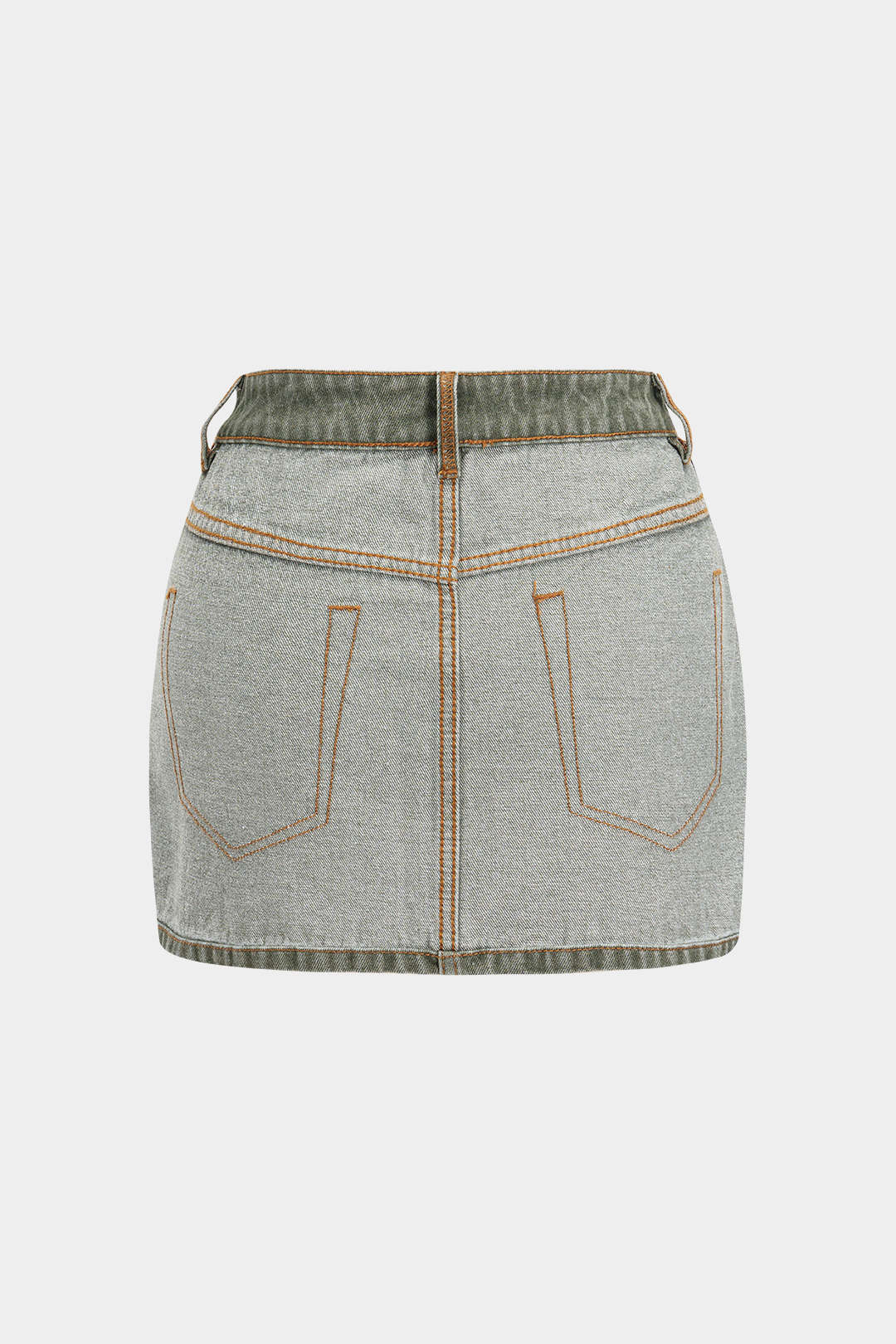Reversible Denim Pocket Mini Skirt - Image 12