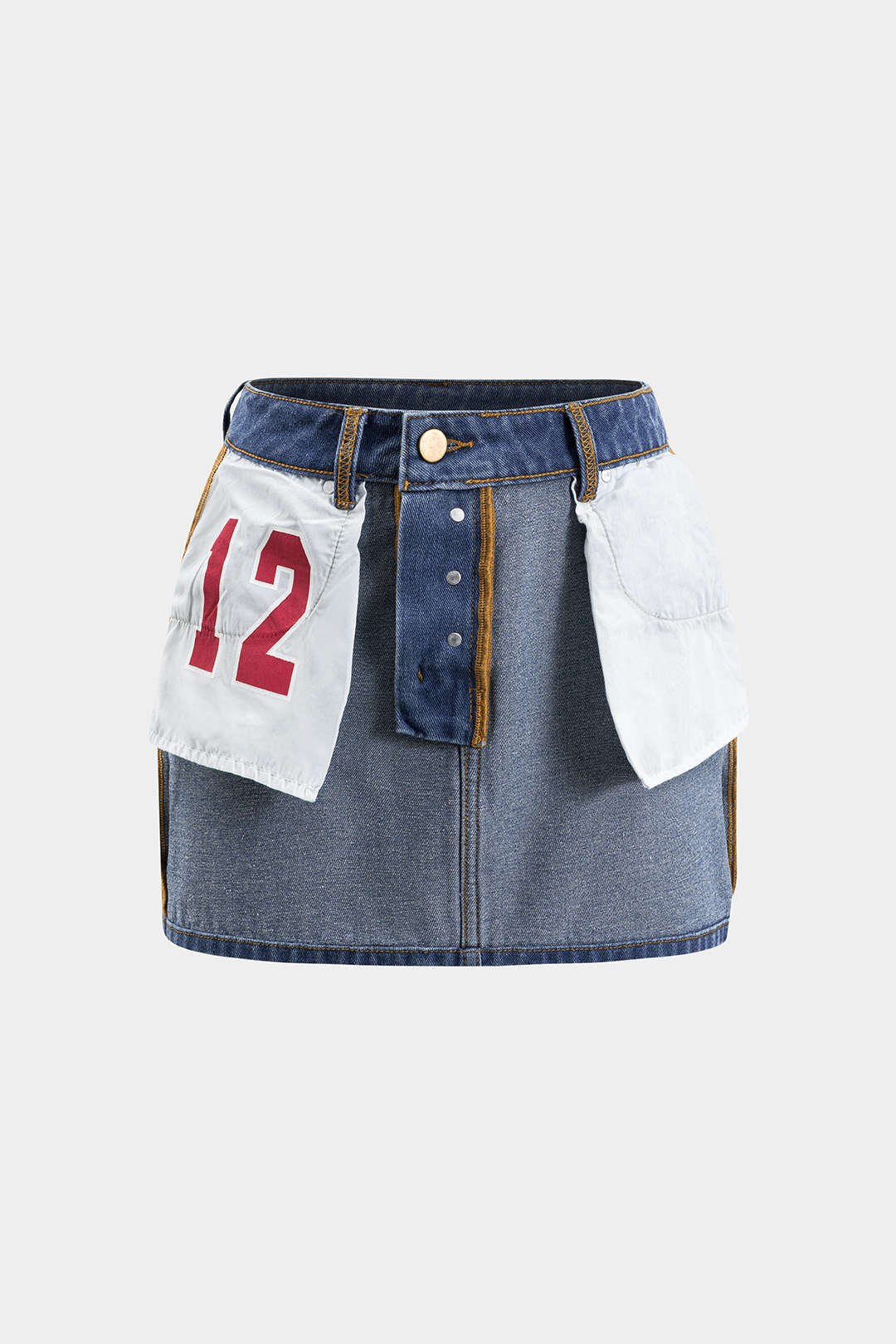 Reversible Denim Pocket Mini Skirt - Image 9