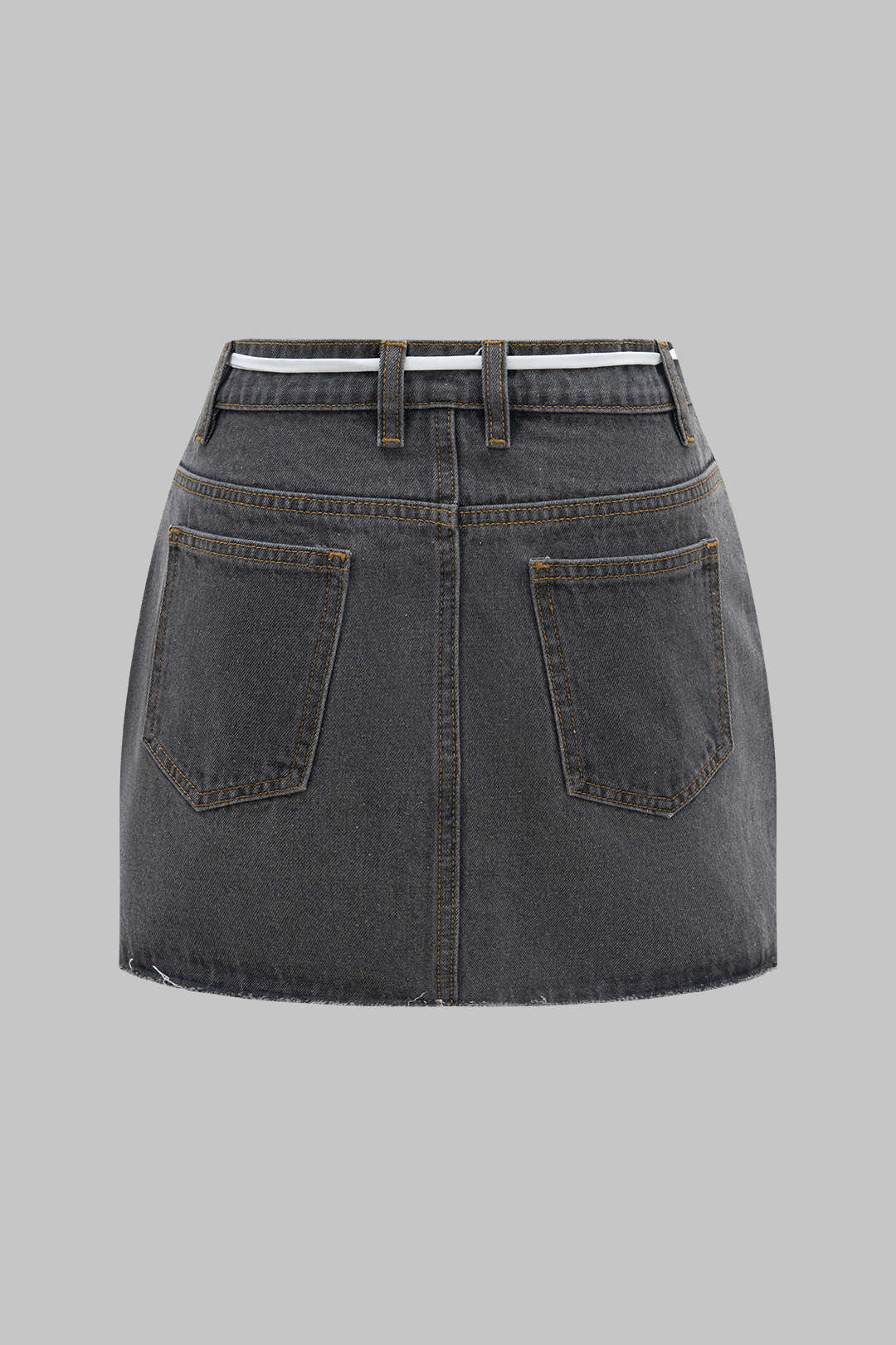 Denim Patchwork Mini Skirt - Image 9