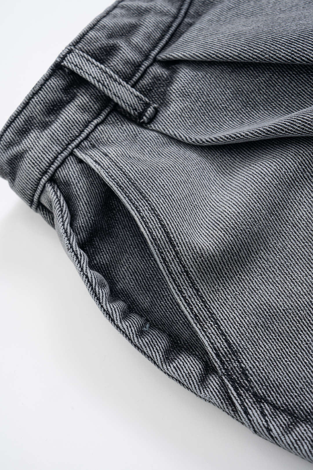 Denim Puff Hem Mini Skirt - Image 11