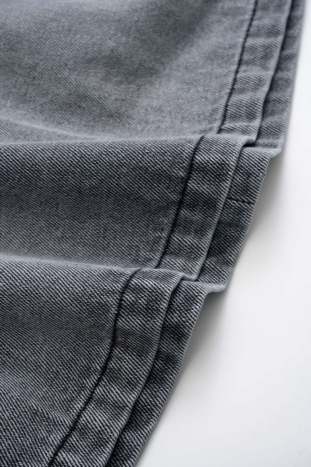 Denim Puff Hem Mini Skirt - Image 12