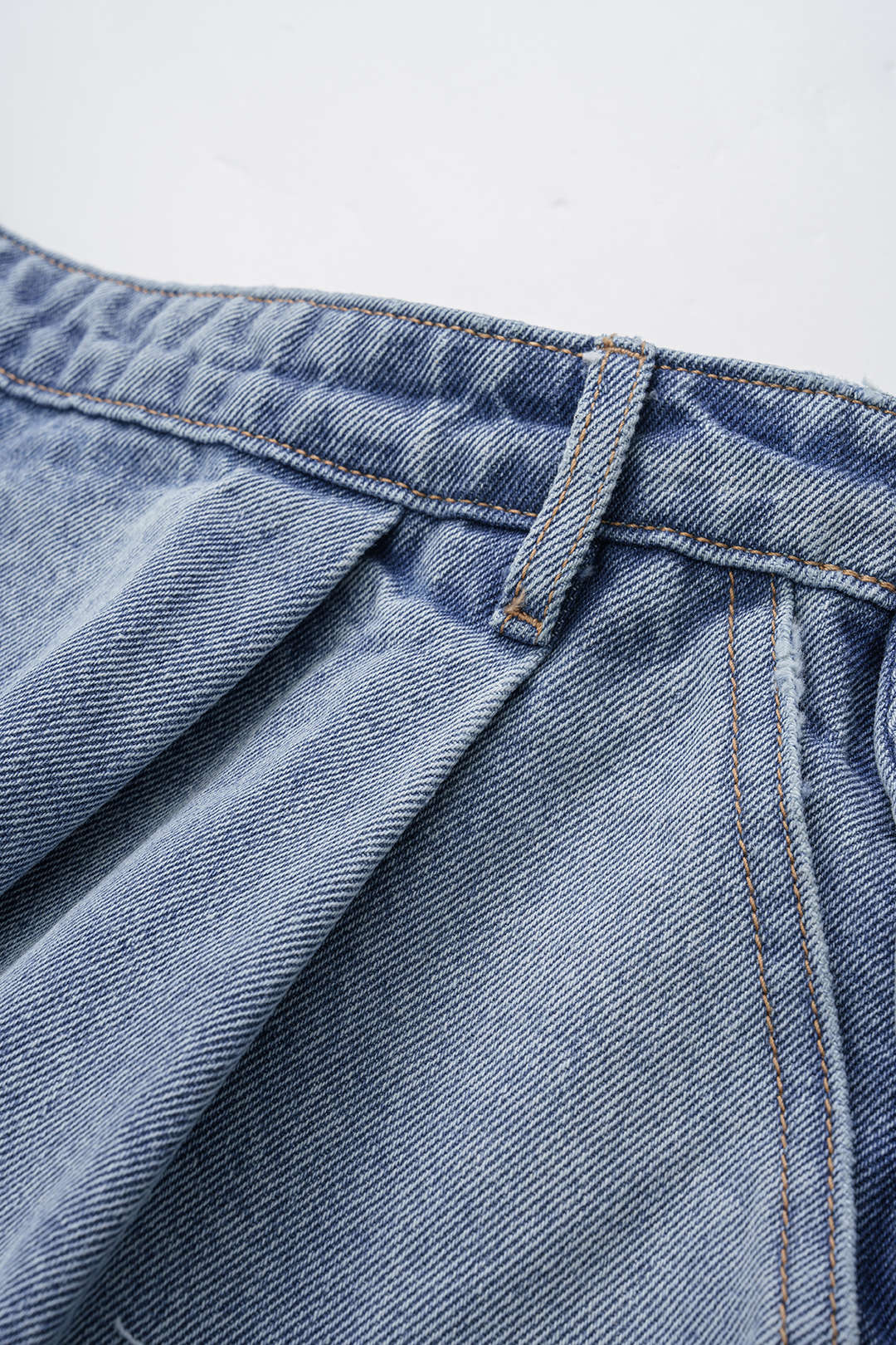 Denim Puff Hem Mini Skirt - Image 16