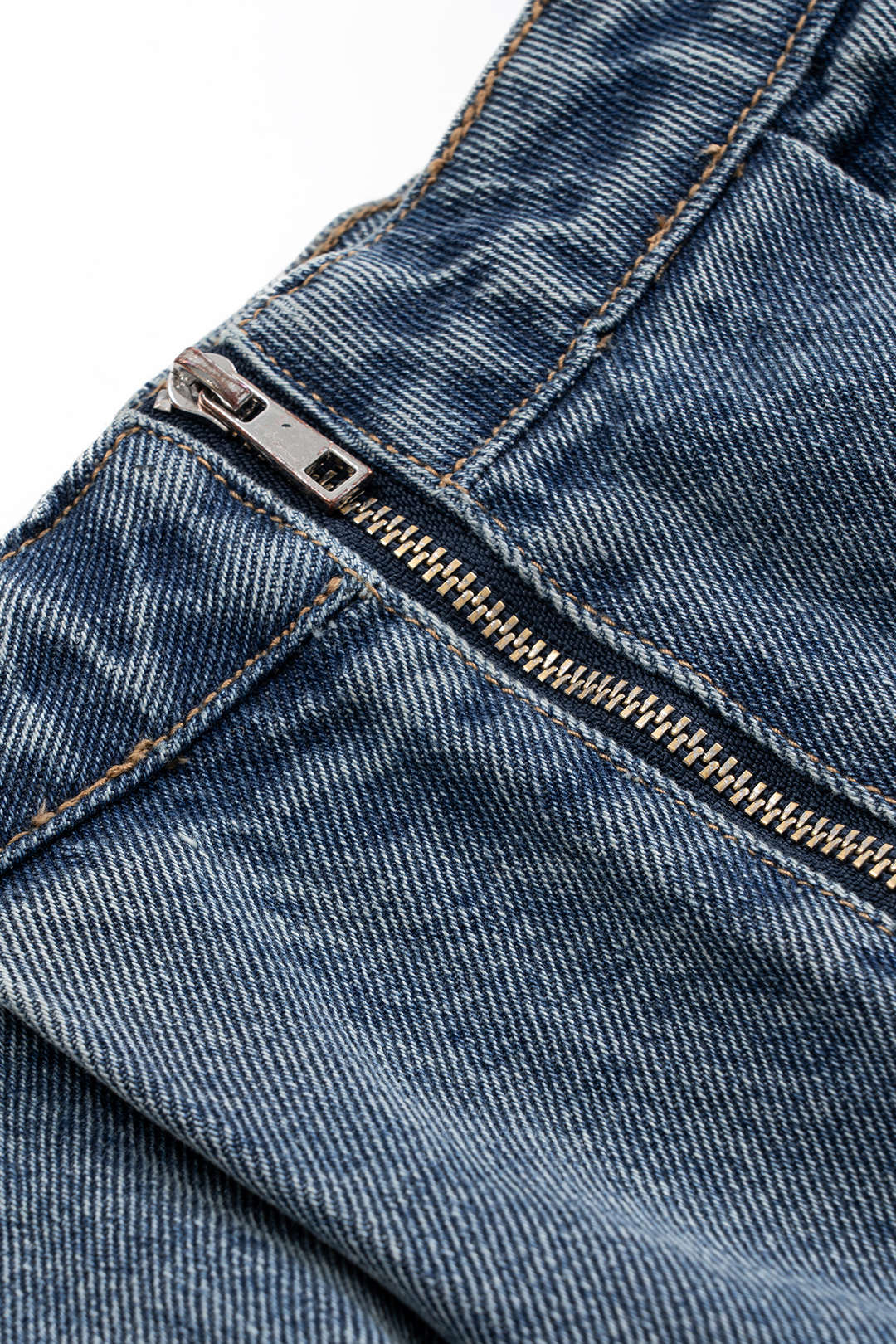 Denim Puff Hem Mini Skirt - Image 3