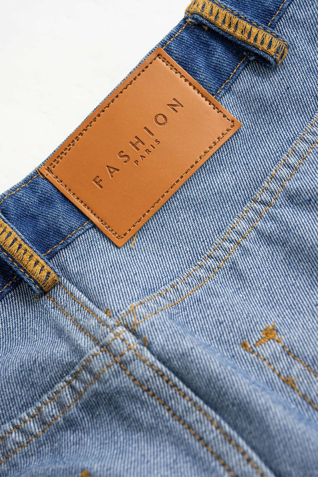 Reversible Letter Print Pocket Denim Mini Skirt - Image 7