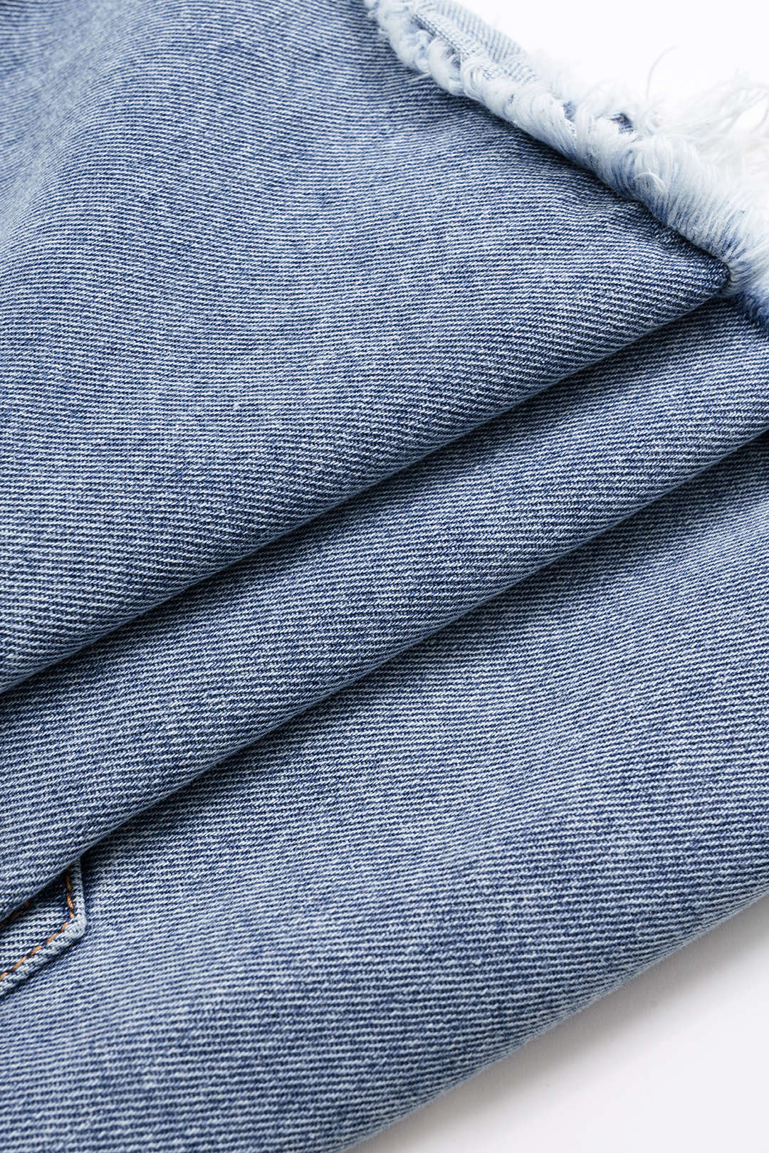 Denim Asymmetrical Ripped Frayed Skirt - Image 4