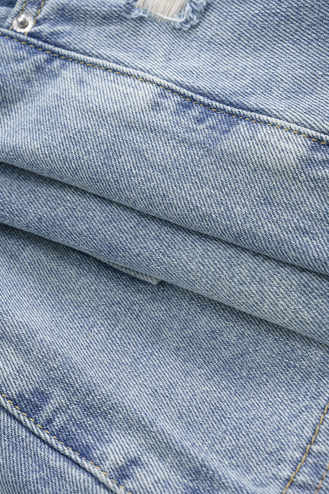 Denim Patchwork High Waist Skirt - Image 5