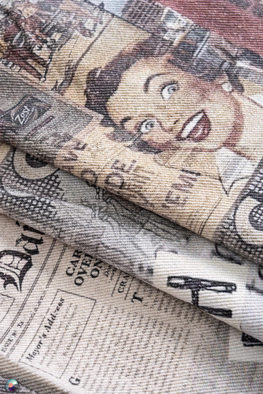 Retro Print Denim Rhinestone Skirt - Image 4