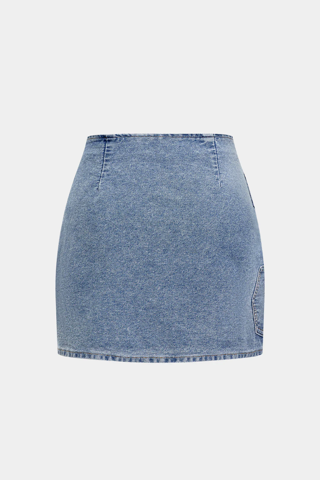 Denim Asymmetrical Design Skirt - Image 2
