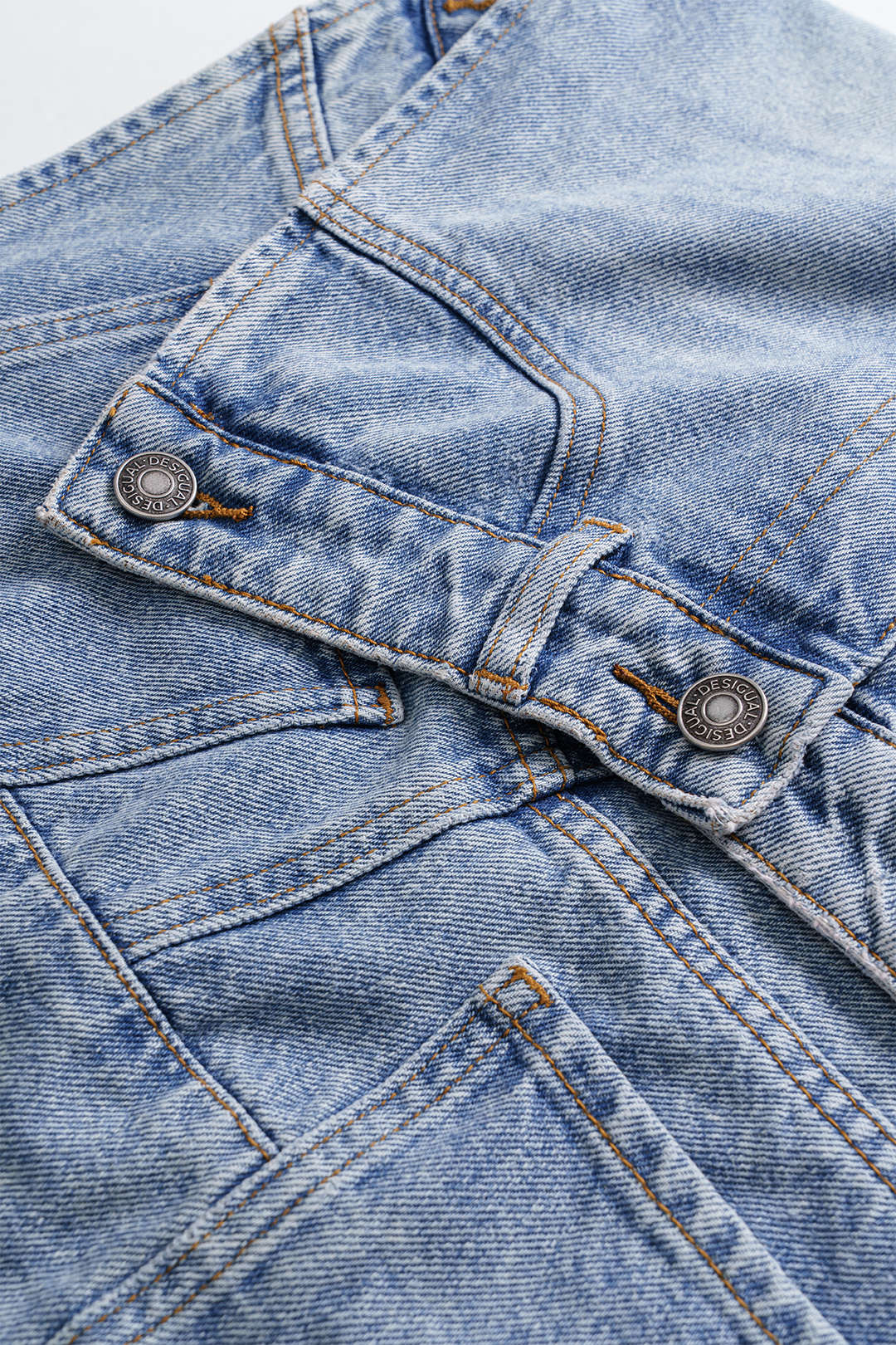 Denim Asymmetrical Design Skirt - Image 3