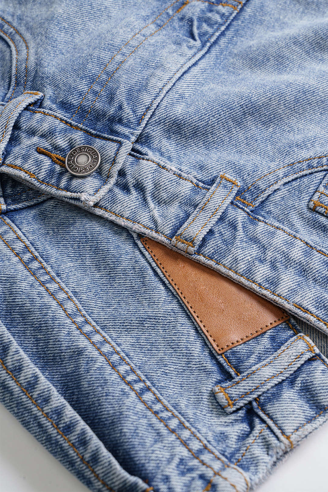 Denim Asymmetrical Design Skirt - Image 4
