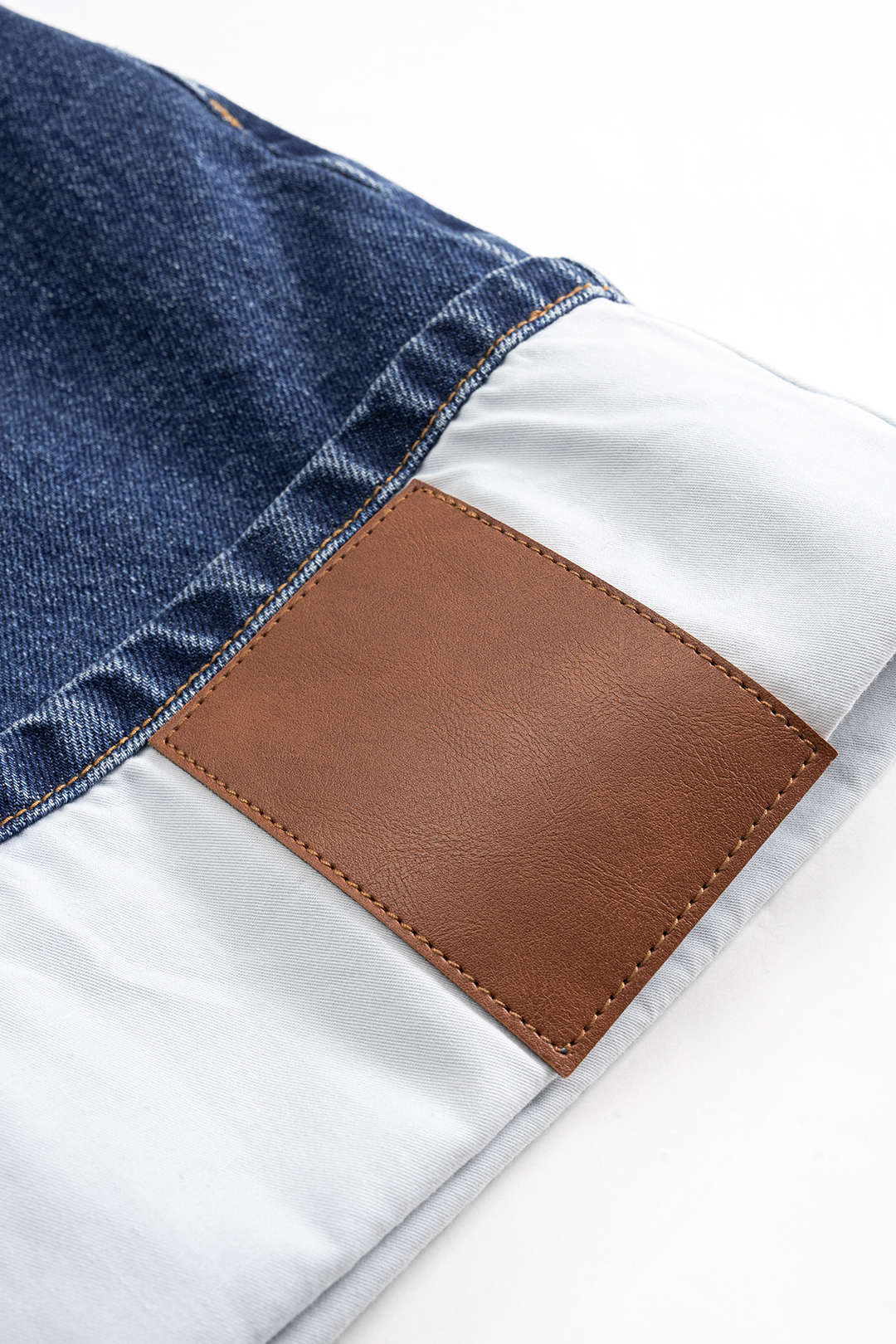 Denim Asymmetrical Patchwork Zipper Skirt - Image 4