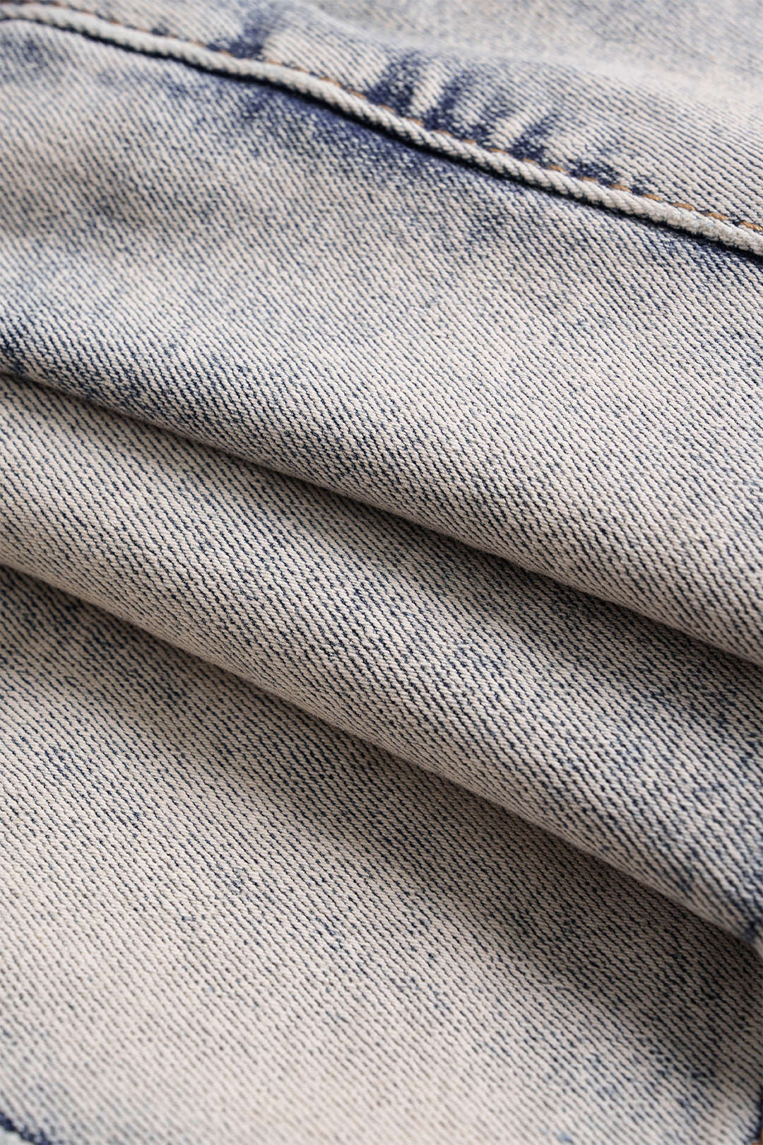 Denim Zipper Patchwork Washed Skirt - Image 4