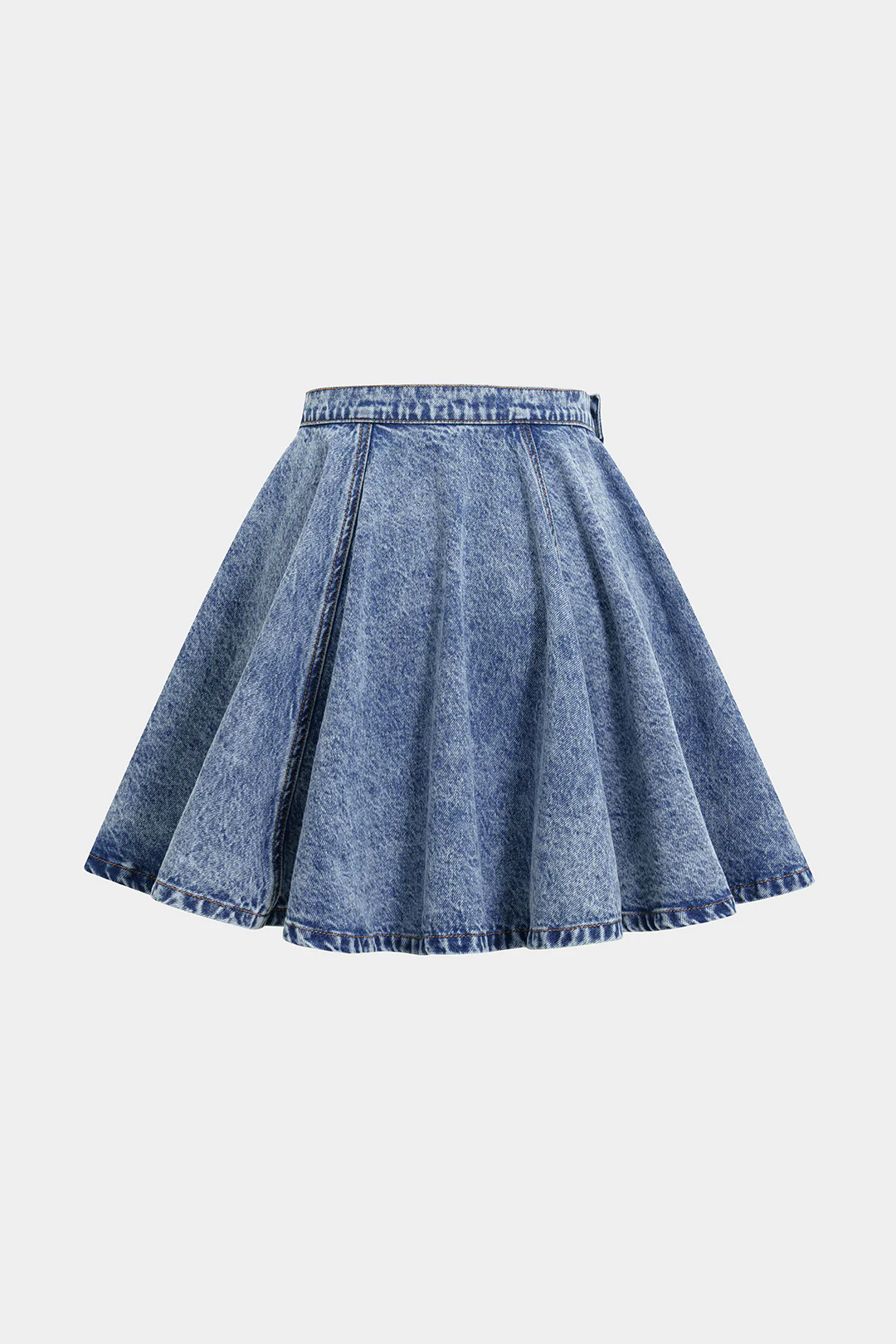 Denim Ruched Mini Skirt - Image 2