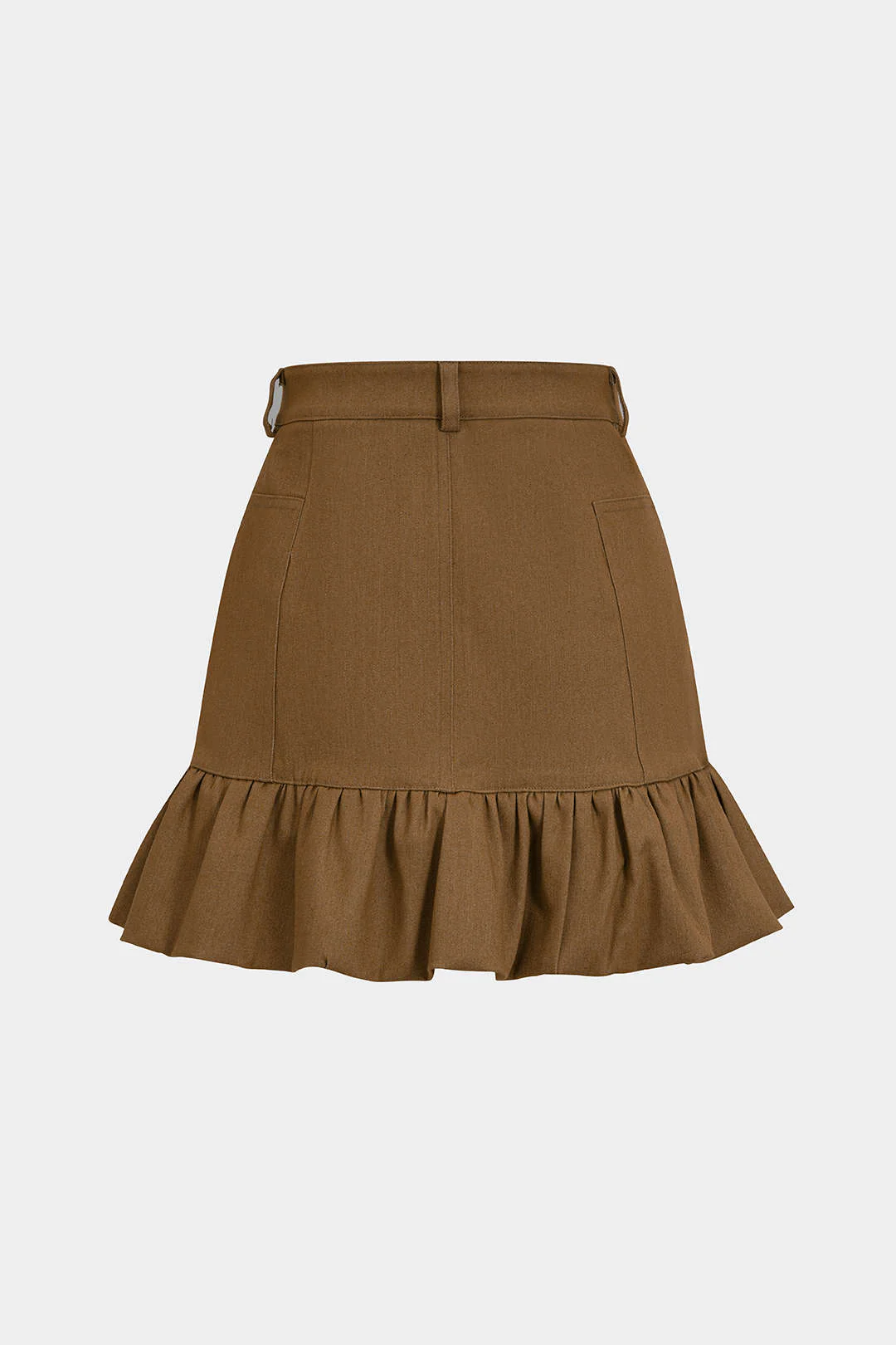 Denim High Waist Ruched Hem Skirt - Image 2