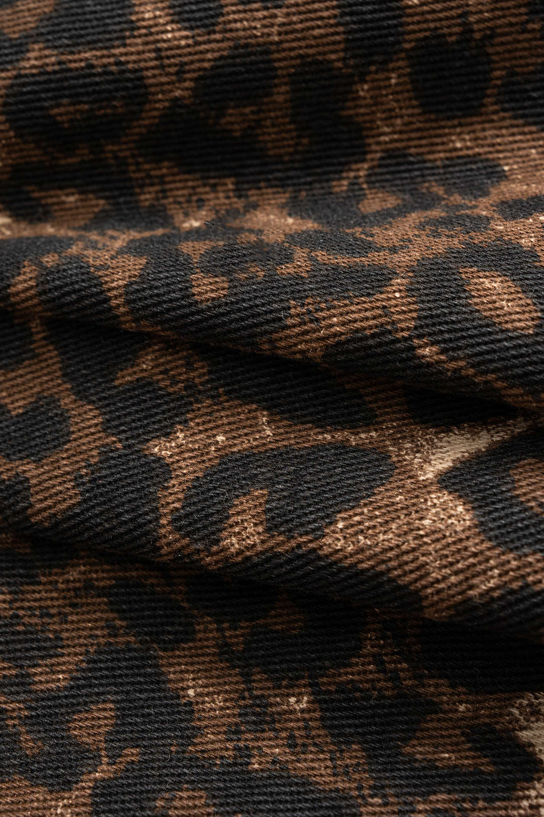 Denim Leopard Print High Waist Skirt - Image 4