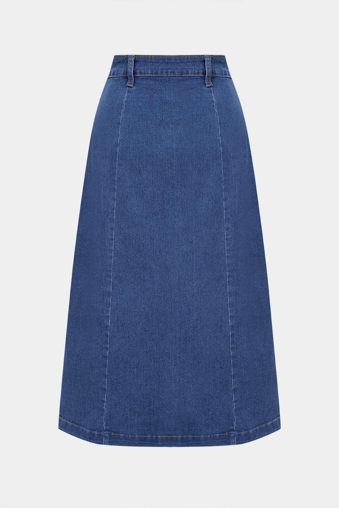 Denim Button Front High Waist Skirt - Image 2