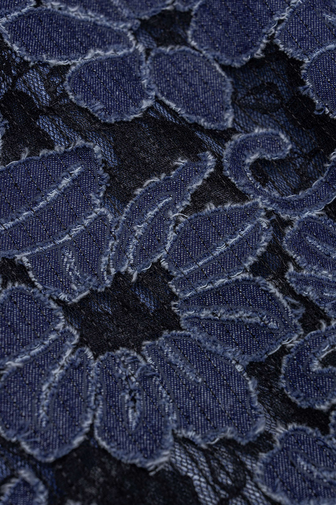 Denim Patchwork Asymmetrical Zipper Frayed Skirt - Image 3