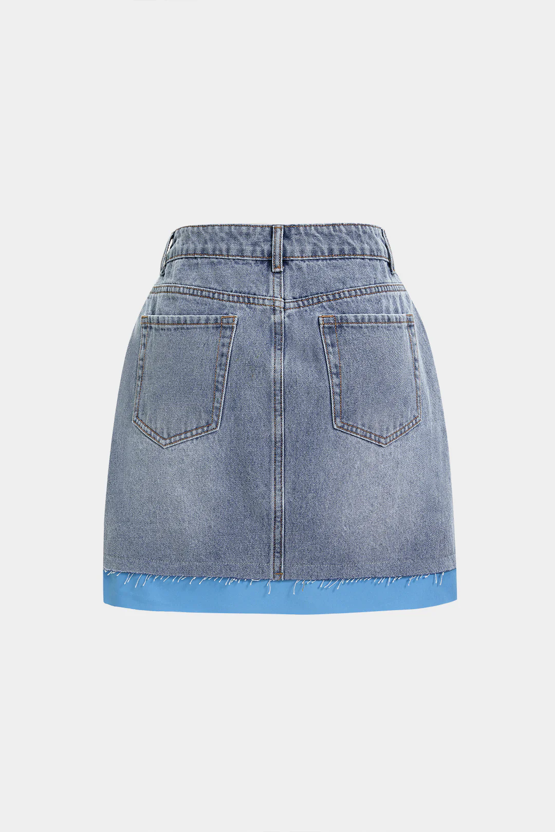 Denim Patchwork Pocket Skirt - Image 2