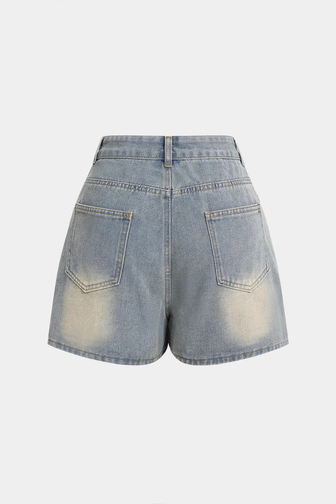 Denim Frayed Pocket High Waist Skirt - Image 2