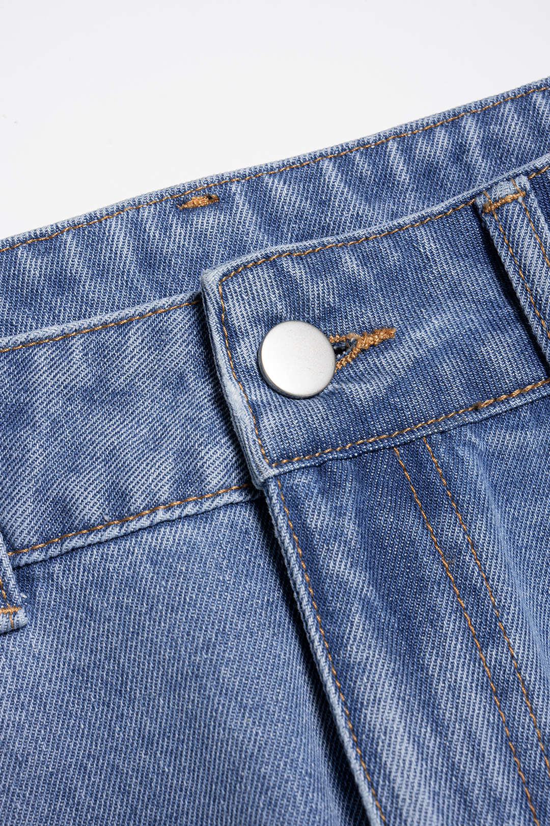 Denim Ripped Zipper Skirt - Image 3