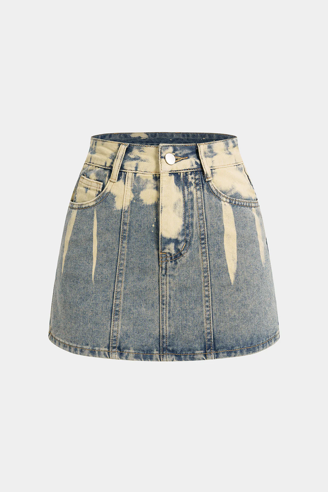 Denim Washed Pocket Mini Skirt