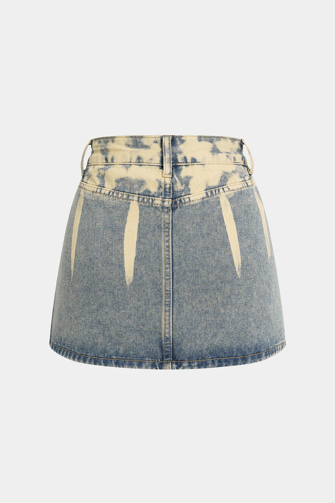 Denim Washed Pocket Mini Skirt - Image 2