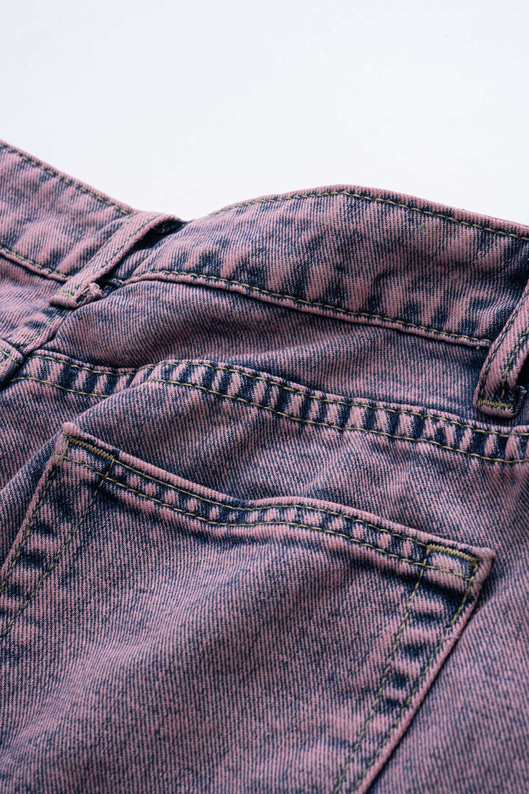 Denim Asymmetrical Ripped Pocket Shorts - Image 5