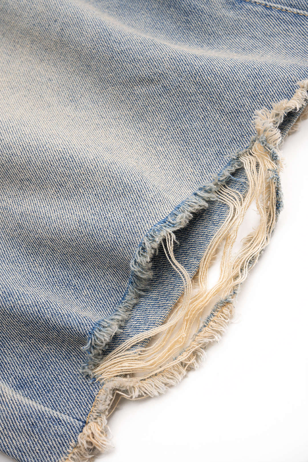Denim Straight Leg Ripped Frayed Jorts - Image 4