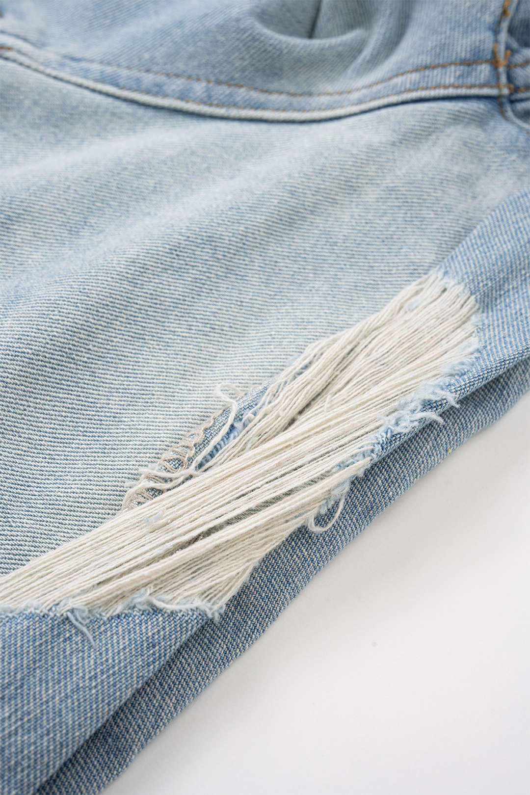 Denim High Waist Belted Wide Leg Shorts - Image 4