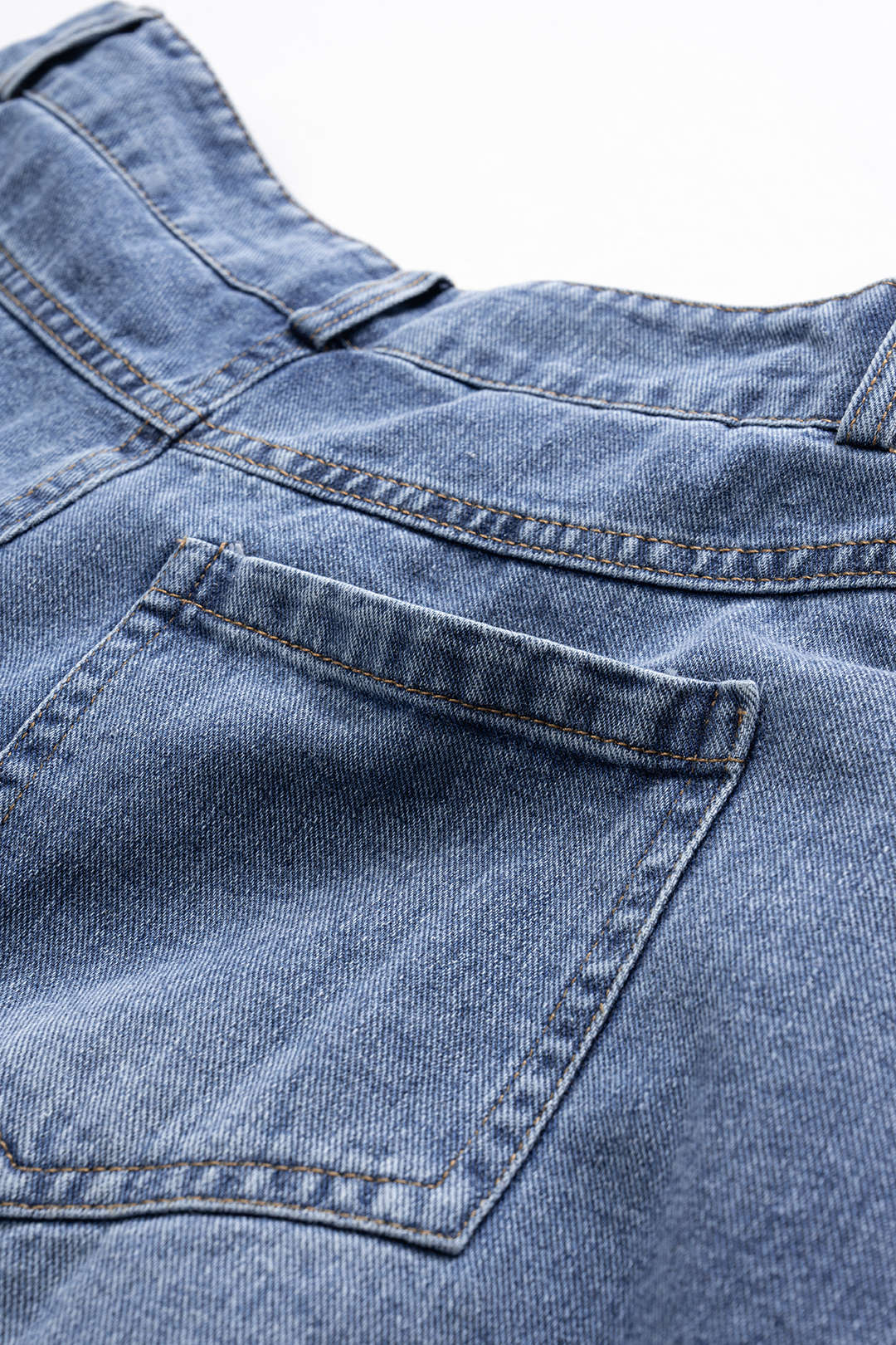 Denim Patchwork Frayed Wide Leg Shorts - Image 6