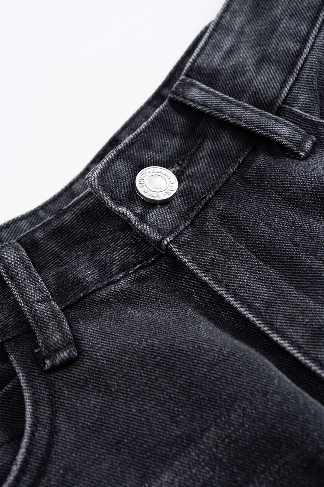 Denim Patchwork Irregular Hem Jorts - Image 3