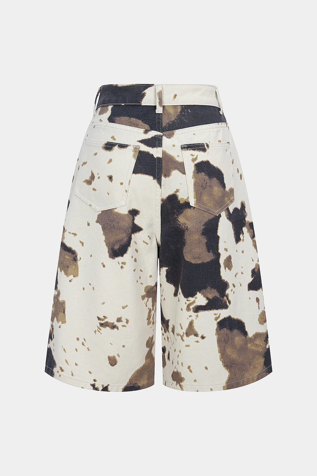 Denim Cow Print High Waist Shorts - Image 2