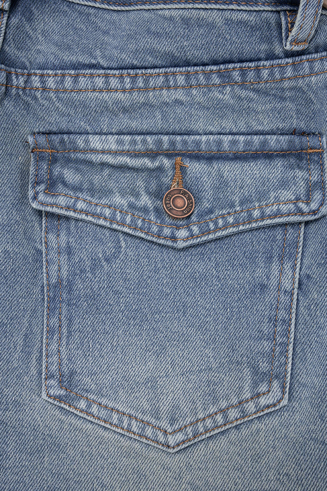 Denim Belted High Waist Shorts - Image 4
