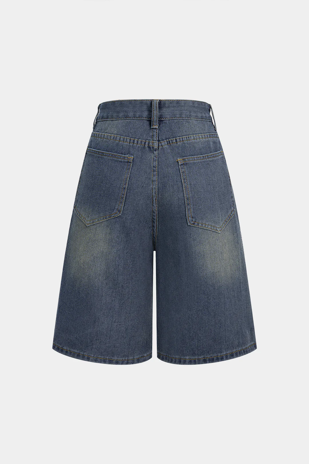 Denim Rhinestone Decor Wide Leg Shorts - Image 2