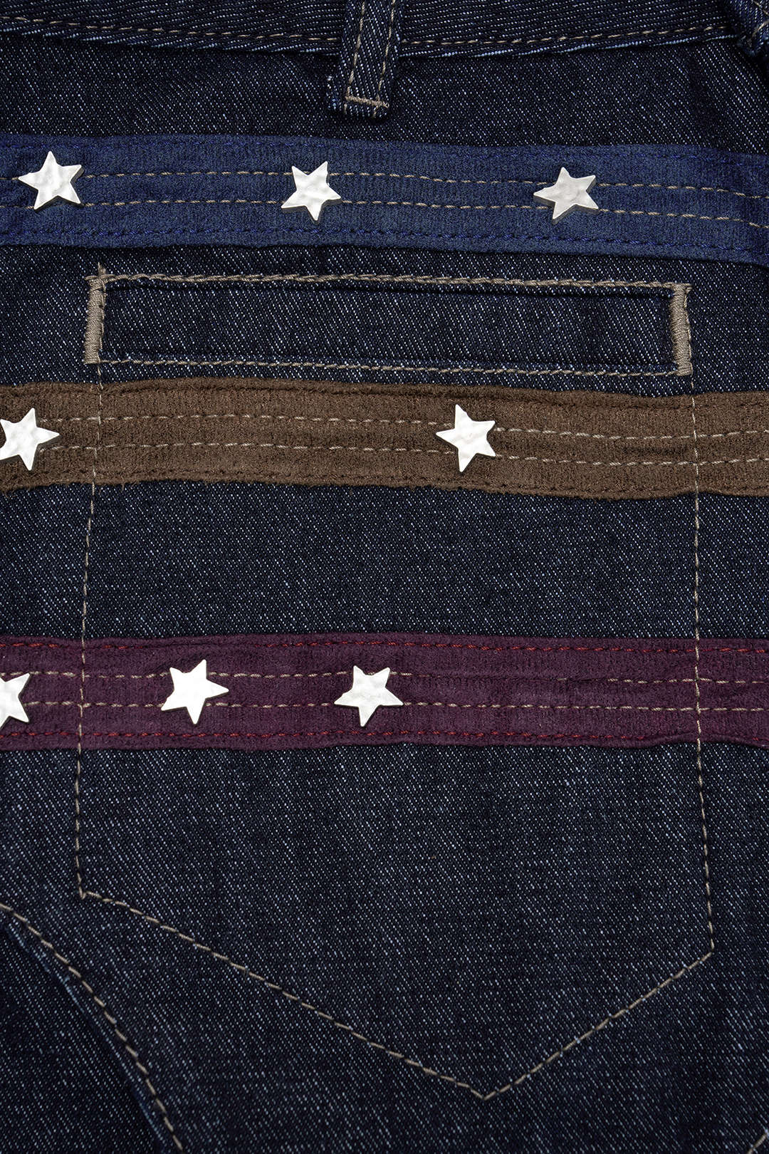 Denim Contrast Star Pattern Shorts - Image 3