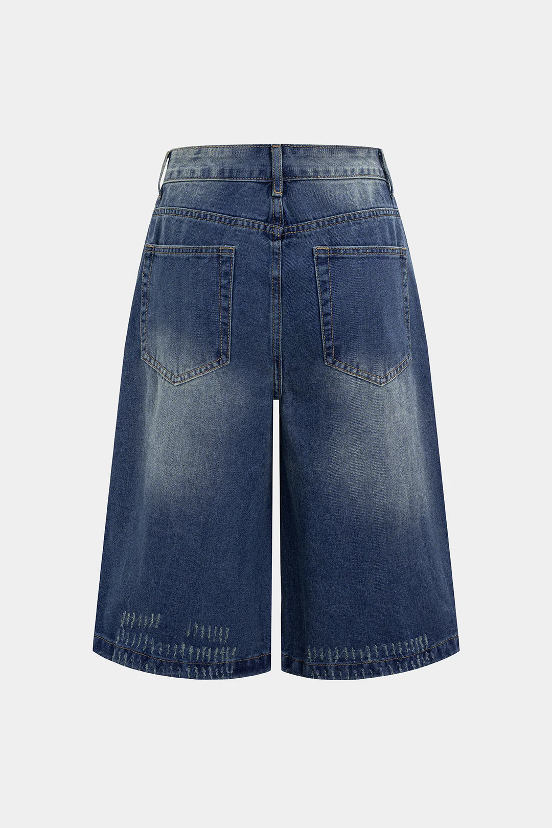 Denim Button Wide Leg Shorts - Image 2