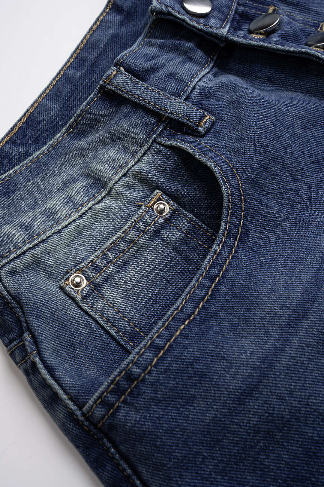 Denim Button Wide Leg Shorts - Image 4