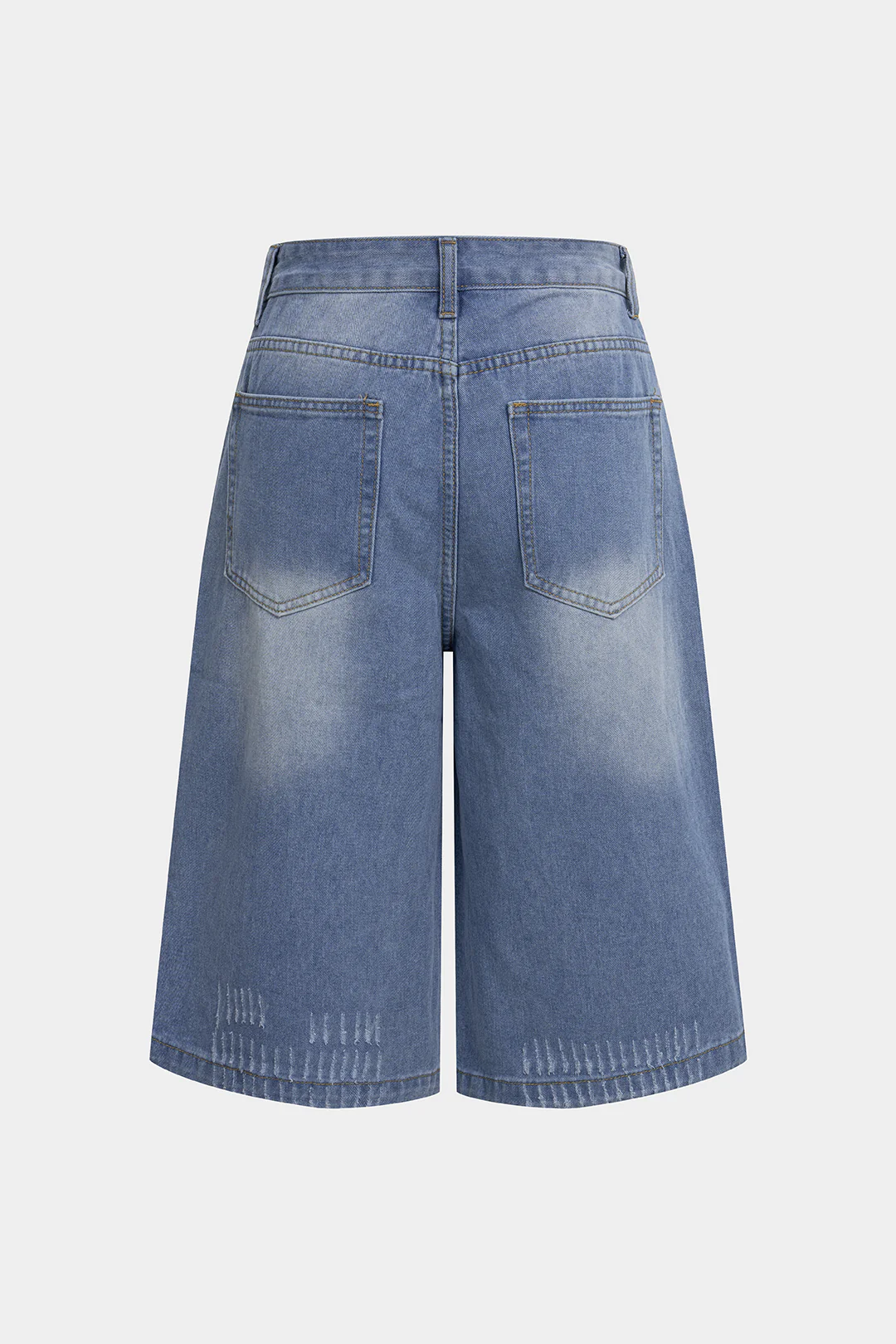 Denim Button Wide Leg Shorts - Image 7