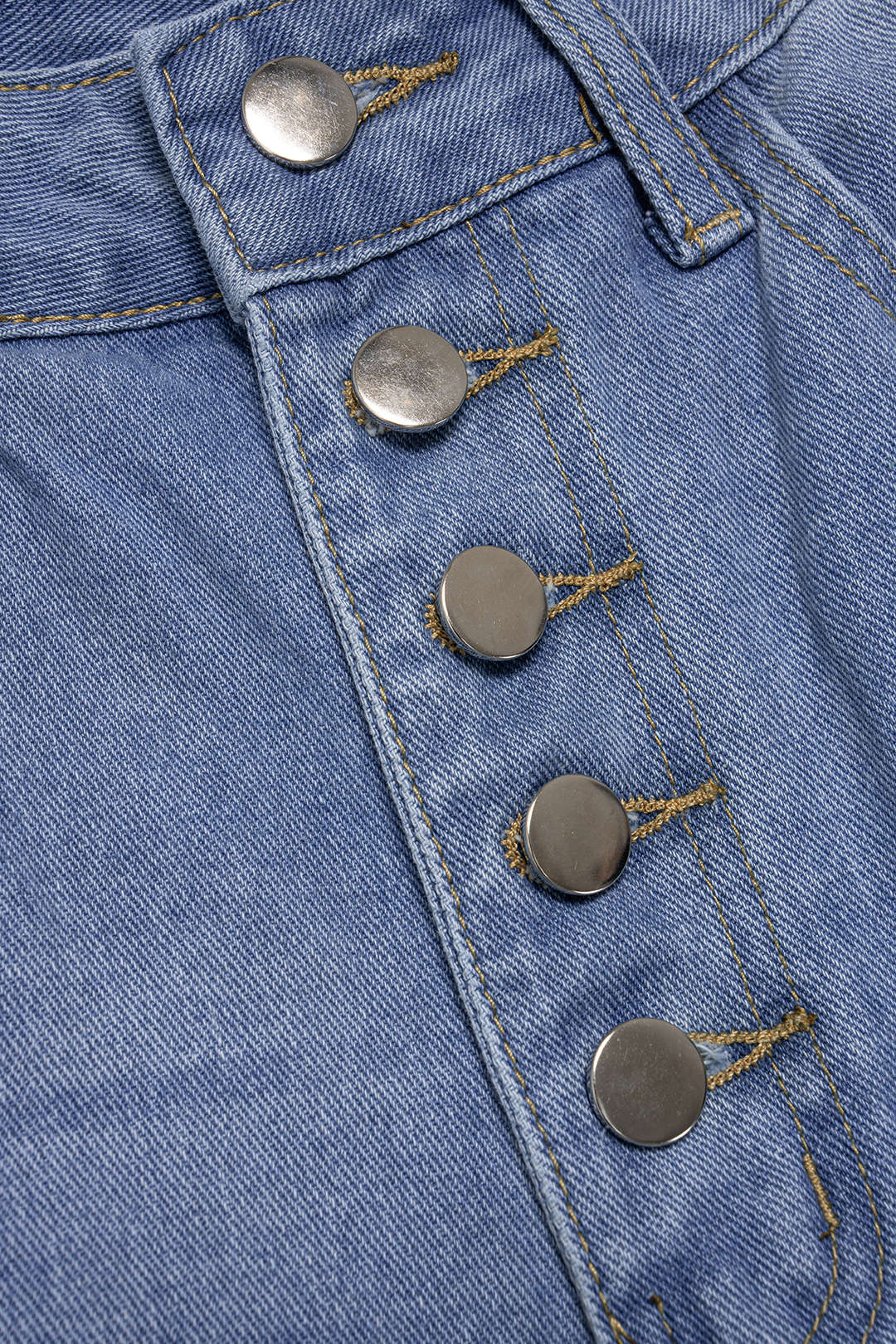 Denim Button Wide Leg Shorts - Image 8