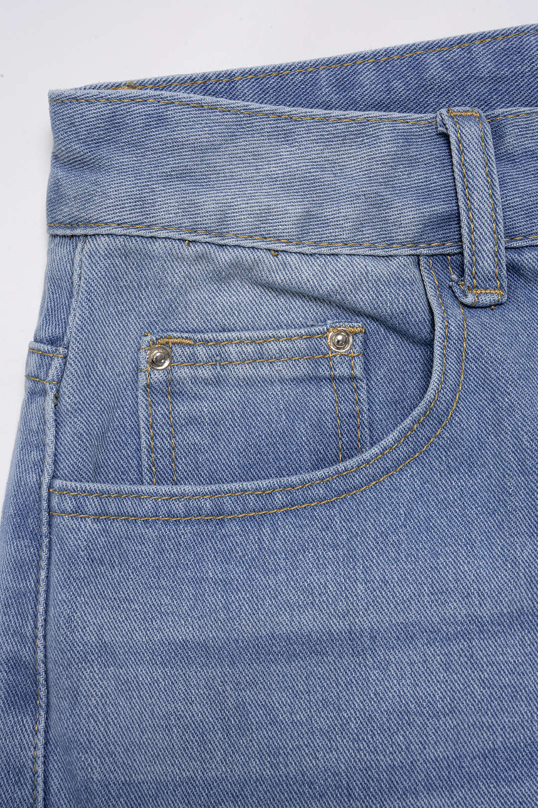 Denim Button Wide Leg Shorts - Image 9